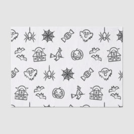 Happy griezelig Halloween patroon - Wit Tissuepapier