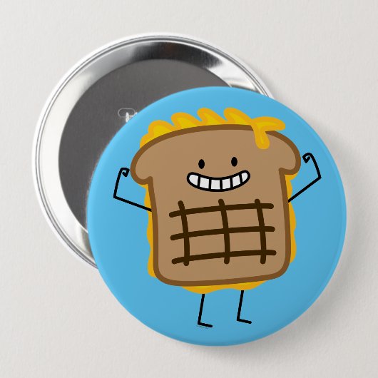 Happy Grilled Cheese Sandwich Ronde Button 4,0 Cm (Voorkant /achterkant)