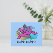 Happy Grinning Whale Briefkaart (Staand voorkant)