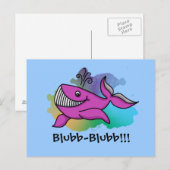 Happy Grinning Whale Briefkaart (Voorkant / Achterkant)