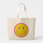 Happy Grote Tote Bag (Achterkant)
