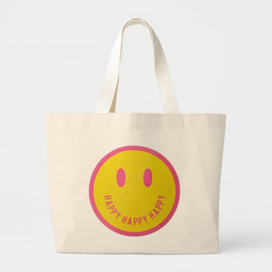 Happy Grote Tote Bag (Voorkant)