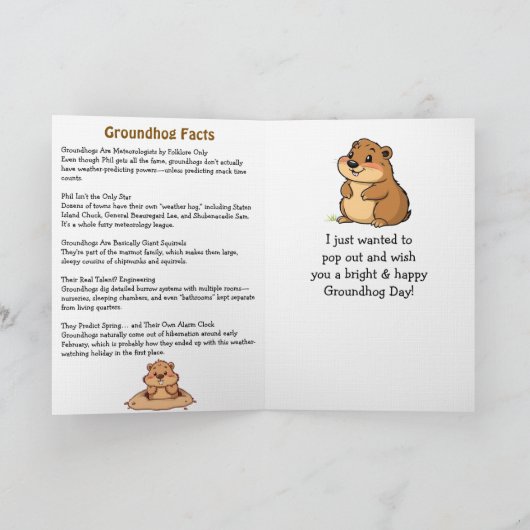 Happy Ground Hog Day! February 2nd Kaart (Binnen)