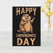 Happy Groundhog Day _1 Kaart (Gele Bloem)