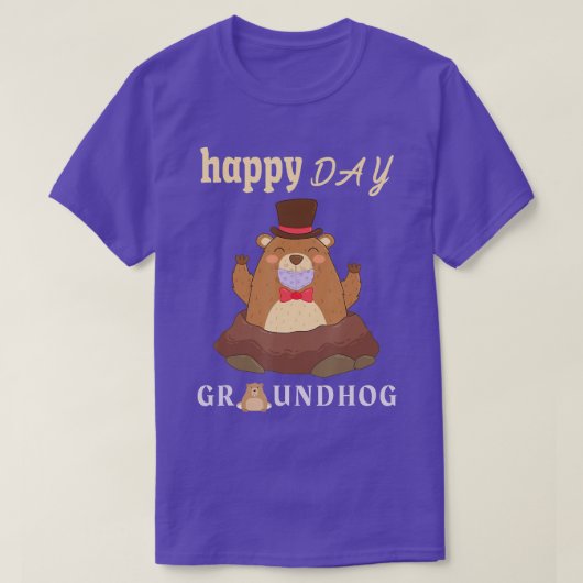 Happy Groundhog Day 2021 Face Mask Funny Gift 1 T-shirt (Design voorkant)