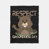 Happy Groundhog Day 2023 Lovers Costume Funny Grou Fleece Deken (Voorkant)
