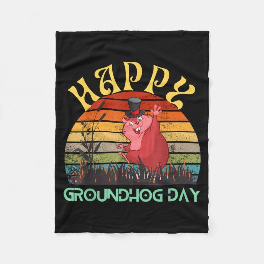 Happy Groundhog Day 2023 Lovers Costume Funny Grou Fleece Deken (Voorkant)