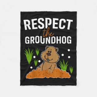 Happy Groundhog Day 2024 Family Funny Tees  Fleece Deken