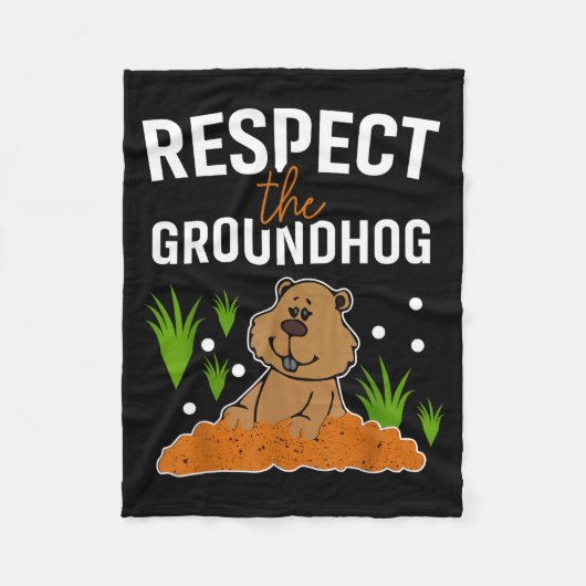 Happy Groundhog Day 2024 Family Funny Tees Fleece Deken (Voorkant)