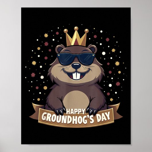 Happy Groundhog Day 2025 Funny Woodchuck  Poster (Voorkant)