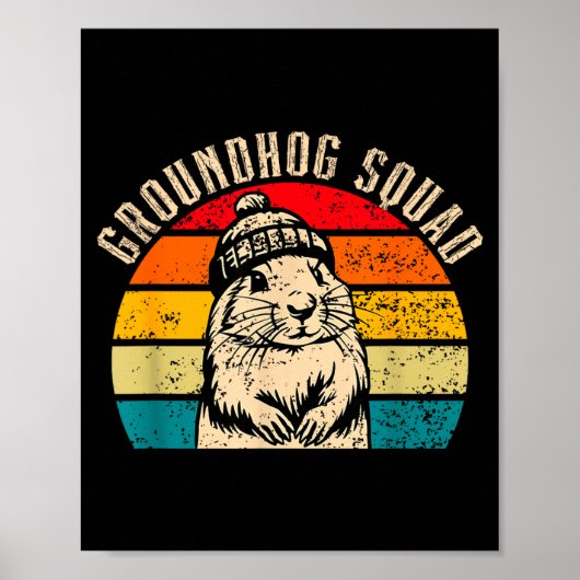 Happy Groundhog Day 2025 Groundhog Squad Woodchuck Poster (Voorkant)