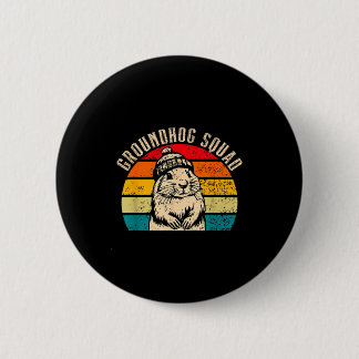 Happy Groundhog Day 2025 Groundhog Squad Woodchuck Ronde Button 5,7 Cm