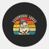 Happy Groundhog Day 2025 Groundhog Squad Woodchuck Ronde Sticker (Voorkant)