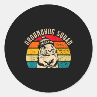 Happy Groundhog Day 2025 Groundhog Squad Woodchuck Ronde Sticker