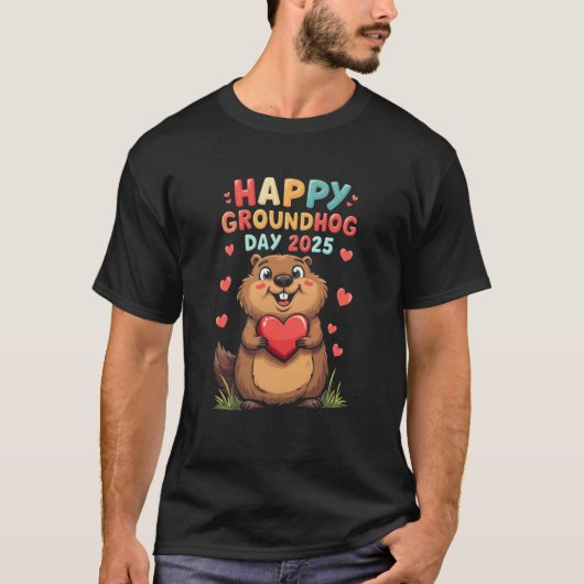 Happy Groundhog Day 2025 T-shirt (Voorkant)