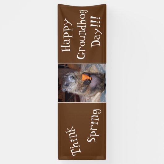 Happy Groundhog Day Banner (Verticaal)