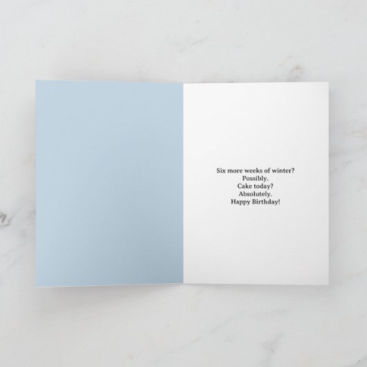 Happy Groundhog Day Birthday Groundhog with Cake Kaart (Binnen)