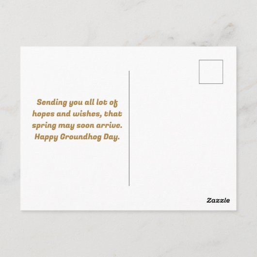 Happy Groundhog Day Briefkaart (Achterkant)