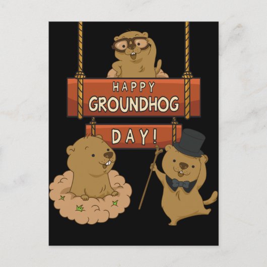 Happy Groundhog Day Briefkaart (Voorkant)