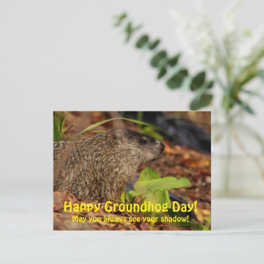 Happy Groundhog Day Briefkaart (Staand voorkant)