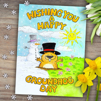 Happy Groundhog Day  Briefkaart