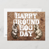 HAPPY GROUNDHOG DAY BRIEFKAART (Voorkant / Achterkant)