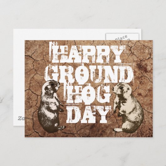 HAPPY GROUNDHOG DAY BRIEFKAART (Voorkant / Achterkant)