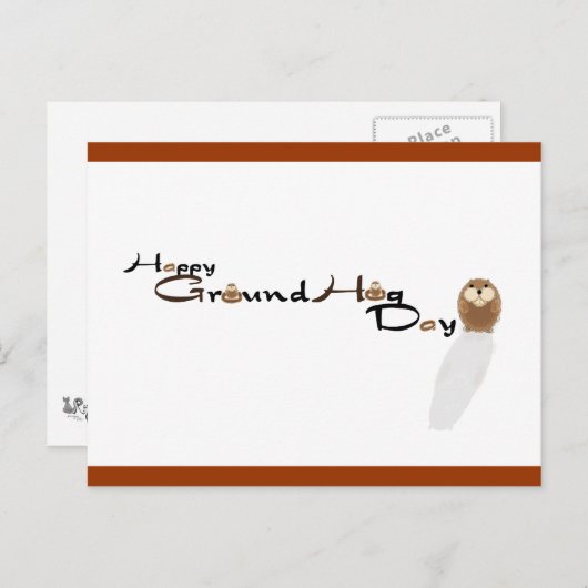 Happy Groundhog Day Briefkaart (Voorkant / Achterkant)