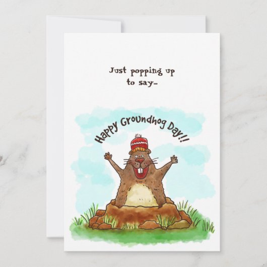 Happy Groundhog Day Card Kaart (Voorkant)