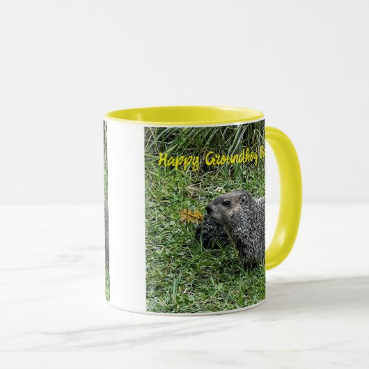 Happy Groundhog Day, custom mugs. Mok (Voorkant rechts)
