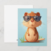 Happy Groundhog Day Cute Colorful Woodchuck  Feestdagenkaart (Voorkant / Achterkant)