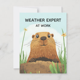 Happy Groundhog Day Cute Colorful Woodchuck  Feestdagenkaart