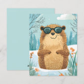 Happy Groundhog Day Cute Colorful Woodchuck Feestdagenkaart (Voorkant / Achterkant)