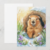 Happy Groundhog Day Cute Colorful Woodchuck  Feestdagenkaart (Voorkant / Achterkant)