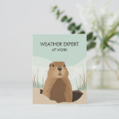 Happy Groundhog Day Cute Colorful Woodchuck  Feestdagenkaart (Staand voorkant)