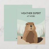 Happy Groundhog Day Cute Colorful Woodchuck  Feestdagenkaart (Voorkant / Achterkant)