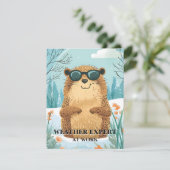 Happy Groundhog Day Cute Colorful Woodchuck  Feestdagenkaart (Staand voorkant)