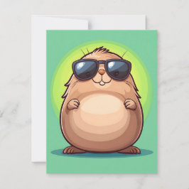 Happy Groundhog Day Cute Colorful Woodchuck  Feestdagenkaart