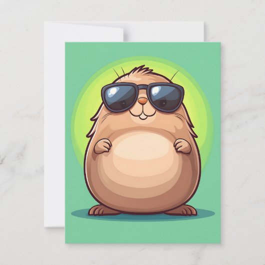 Happy Groundhog Day Cute Colorful Woodchuck  Feestdagenkaart (Voorkant)