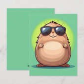 Happy Groundhog Day Cute Colorful Woodchuck  Feestdagenkaart (Voorkant / Achterkant)