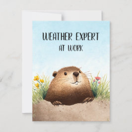 Happy Groundhog Day Cute Colorful Woodchuck  Feestdagenkaart
