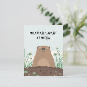 Happy Groundhog Day Cute Colorful Woodchuck Feestdagenkaart (Staand voorkant)
