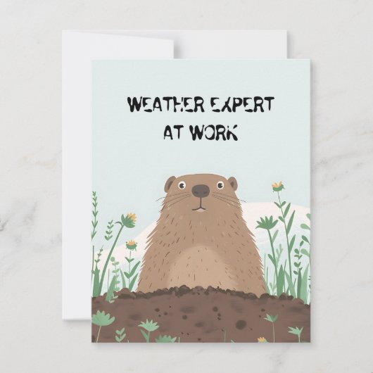 Happy Groundhog Day Cute Colorful Woodchuck Feestdagenkaart (Voorkant)
