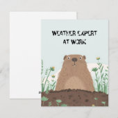 Happy Groundhog Day Cute Colorful Woodchuck Feestdagenkaart (Voorkant / Achterkant)