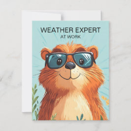 Happy Groundhog Day Cute Colorful Woodchuck Feestdagenkaart