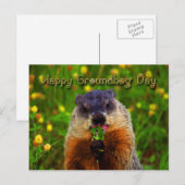 Happy Groundhog Day Eating Flower Briefkaart (Voorkant / Achterkant)