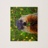 Happy Groundhog Day Eating Flower Legpuzzel (Verticaal)