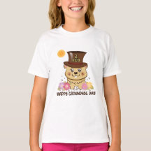 HAPPY GROUNDHOG DAY FEB 2 KINDER MEISJES T-SHIRT