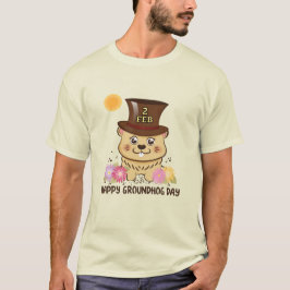 HAPPY GROUNDHOG DAY FEB 2 MANNEN T-SHIRT