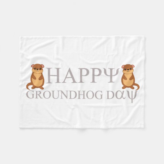 happy Groundhog Day Fleece Deken (Voorkant (Horizontaal))